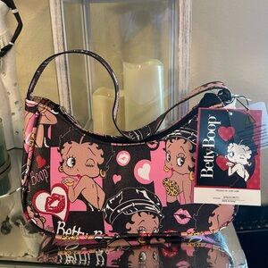 Betty Boop Pink and Black Women's shoulder bag